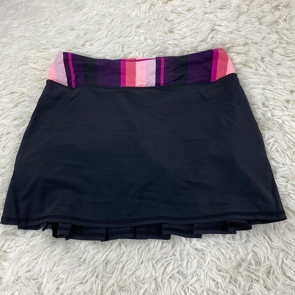 Lululemon Run: Pace Setter Skirt (Tall) *4-way Stretch Black / Assorted Stripe - Picture 1 of 7